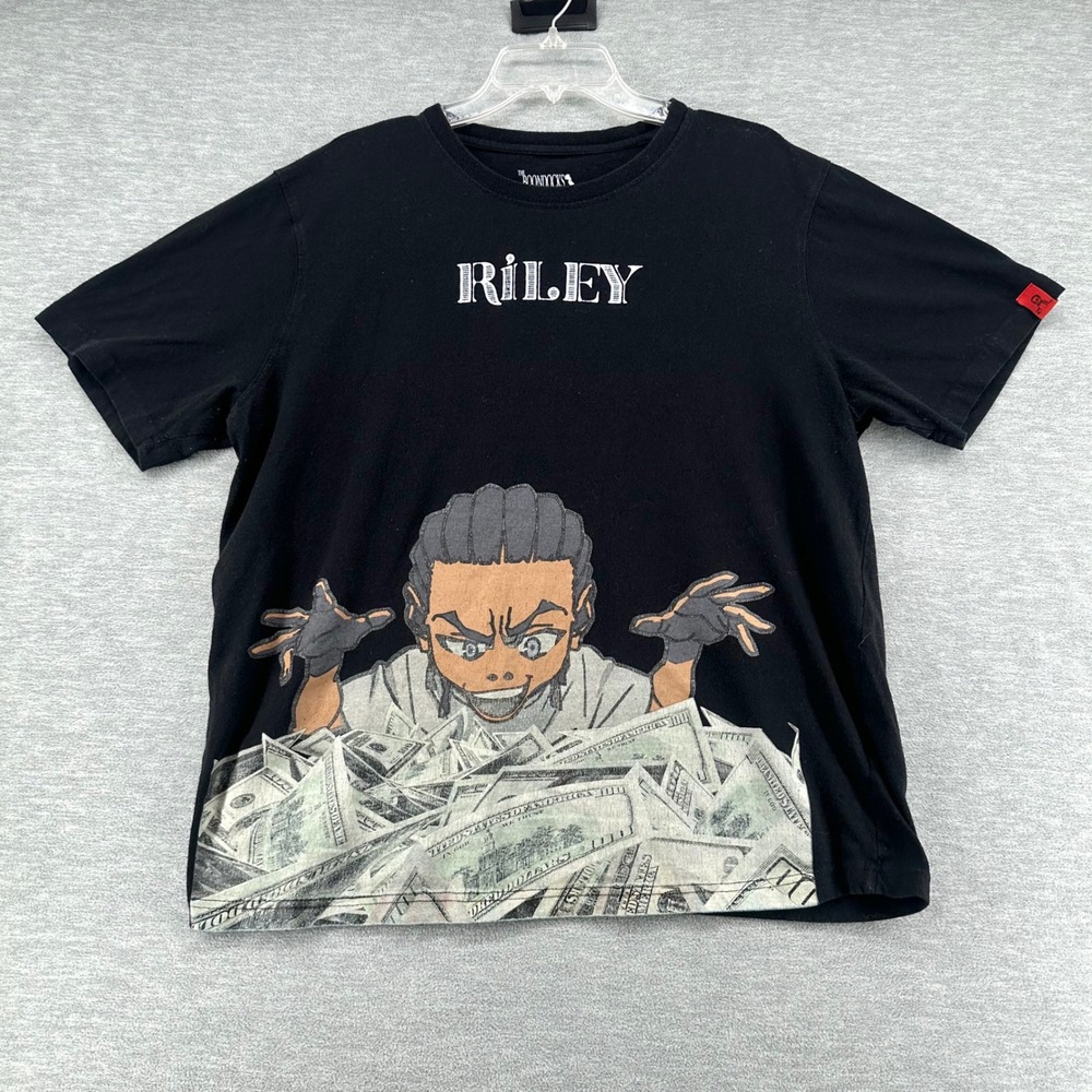 The Boondocks T-Shirt Mens XL Black Riley Freeman Money Graphic Short Sleeve Tee